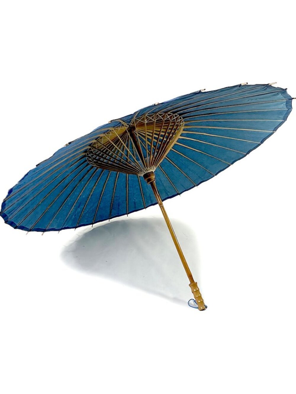 Vintage Japanese Wagasa Blue Paper Umbrella
